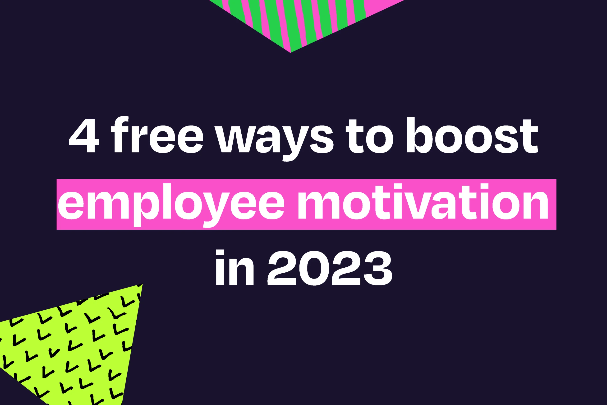 Blog title with "employee motivation" highlighted pink on a dark background.